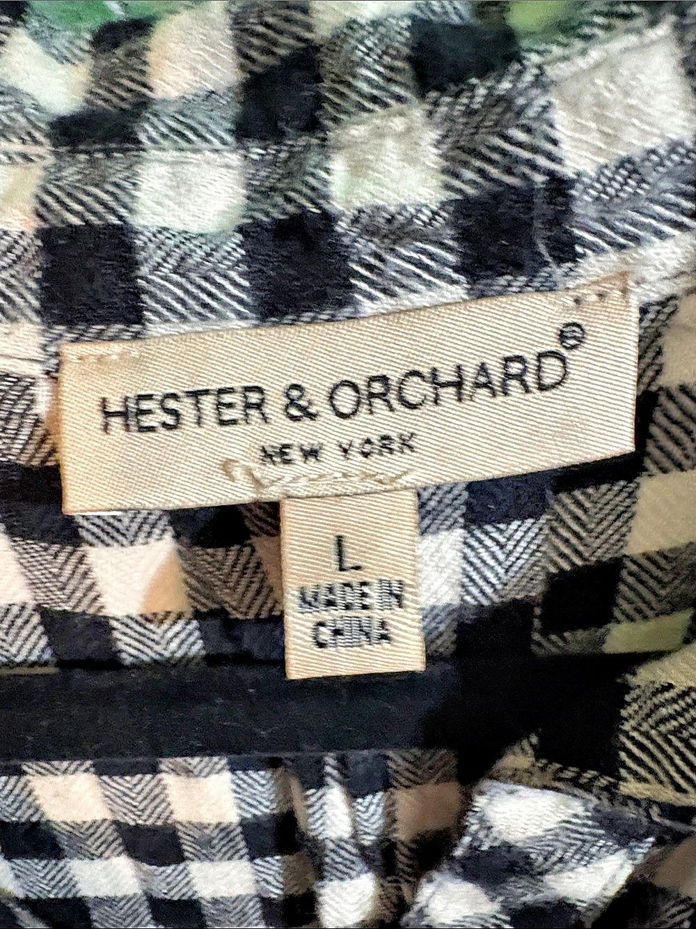 Hester & Orchard Checkered Cotton Rayon Shirt Large Like New - Picture 3 of 4